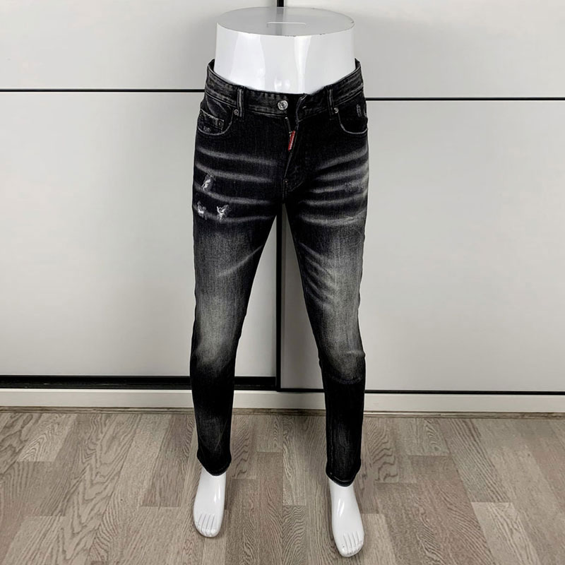 Men'S Fashion Grey Jeans - Jeans attillati neri grigi da uomo