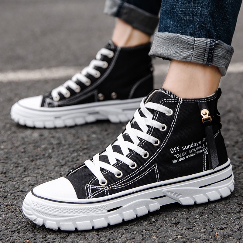 Mens Fashion Trainers - Scarpe da uomo alte in tela